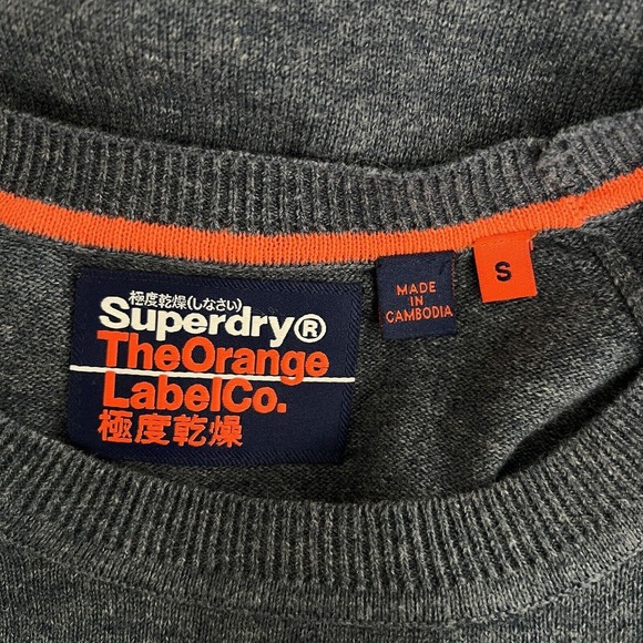 Superdry Sweater Mens Small Heather Blue Modern Urban Office Casual Preppy - Picture 7 of 9